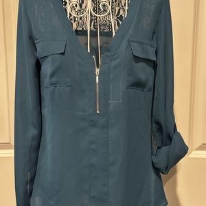 Candies sheer lace back blouse